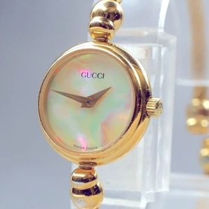Gorgeous Gucci Pearl and Gold Watch